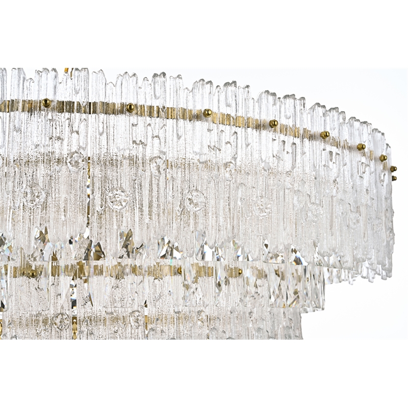 Elegant Lighting Emilia 10-Light Metal & Glass Chandelier in Satin Gold/Clear