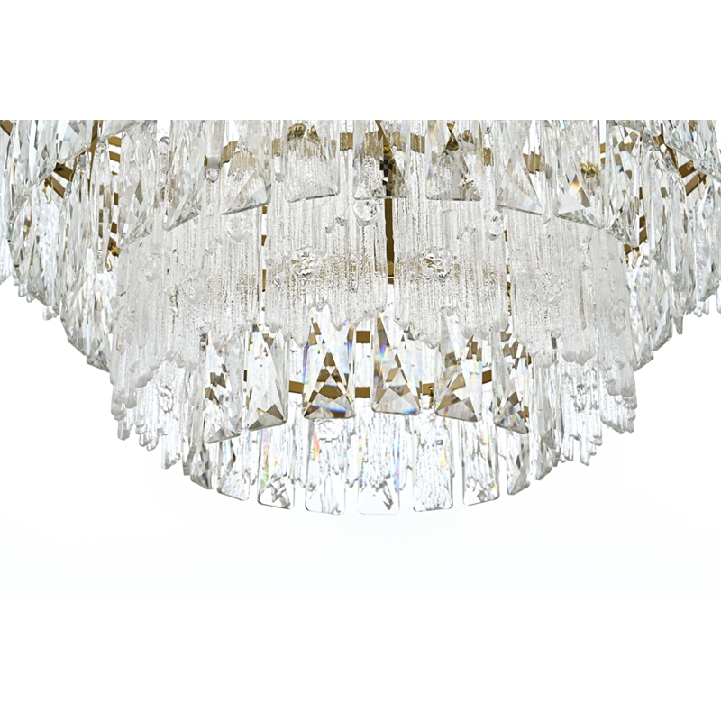 Elegant Lighting Emilia 10-Light Metal & Glass Chandelier in Satin Gold/Clear