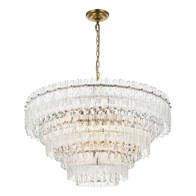 Elegant Lighting Emilia 10-Light Metal & Glass Chandelier in Satin Gold/Clear