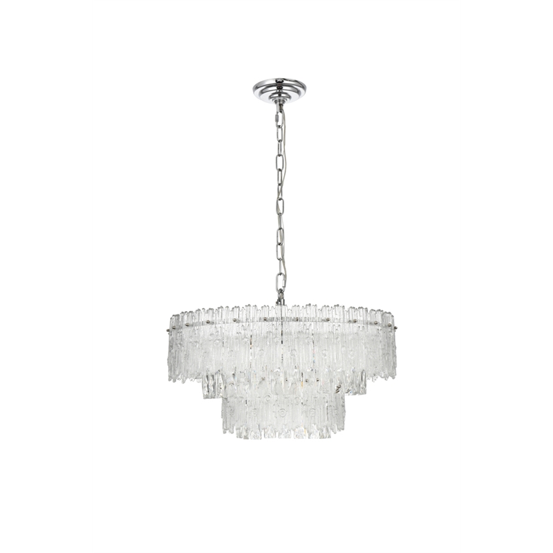 Elegant Lighting Emilia 6-Light Metal & Glass Chandelier in Chrome/Clear
