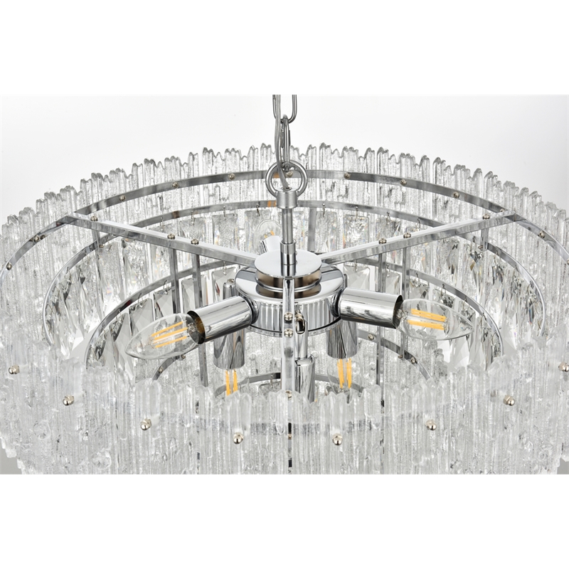 Elegant Lighting Emilia 6-Light Metal & Glass Chandelier in Chrome/Clear
