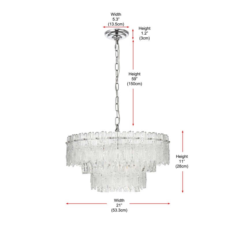 Elegant Lighting Emilia 6-Light Metal & Glass Chandelier in Chrome/Clear