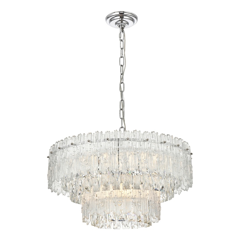 Elegant Lighting Emilia 6-Light Metal & Glass Chandelier in Chrome/Clear