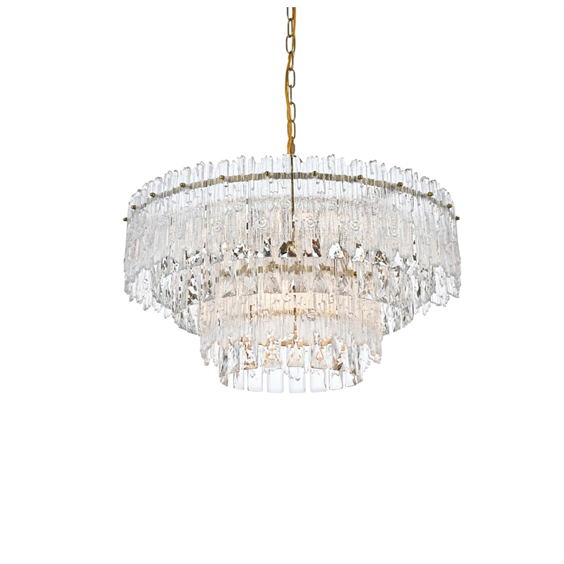 Elegant Lighting Emilia 6-Light Metal & Glass Chandelier in Satin Gold/Clear