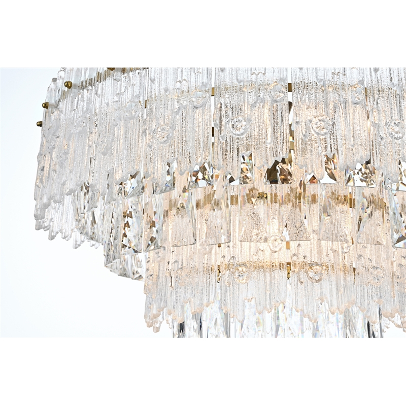 Elegant Lighting Emilia 6-Light Metal & Glass Chandelier in Satin Gold/Clear