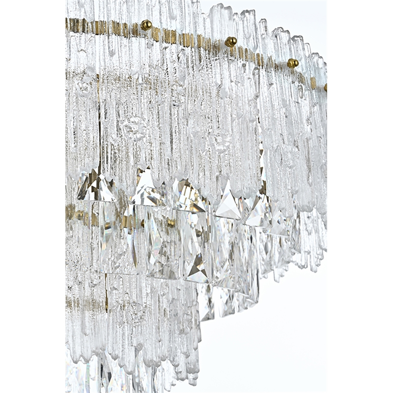 Elegant Lighting Emilia 6-Light Metal & Glass Chandelier in Satin Gold/Clear