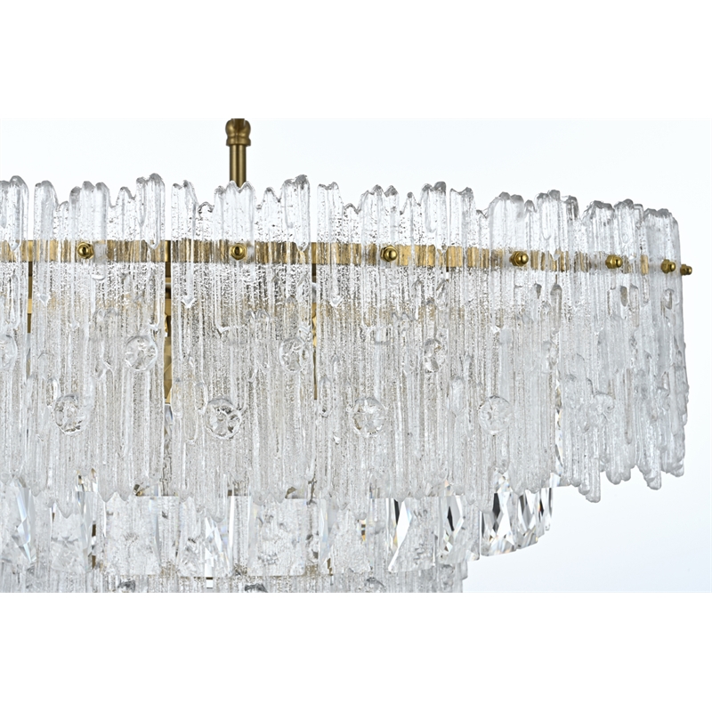 Elegant Lighting Emilia 6-Light Metal & Glass Chandelier in Satin Gold/Clear