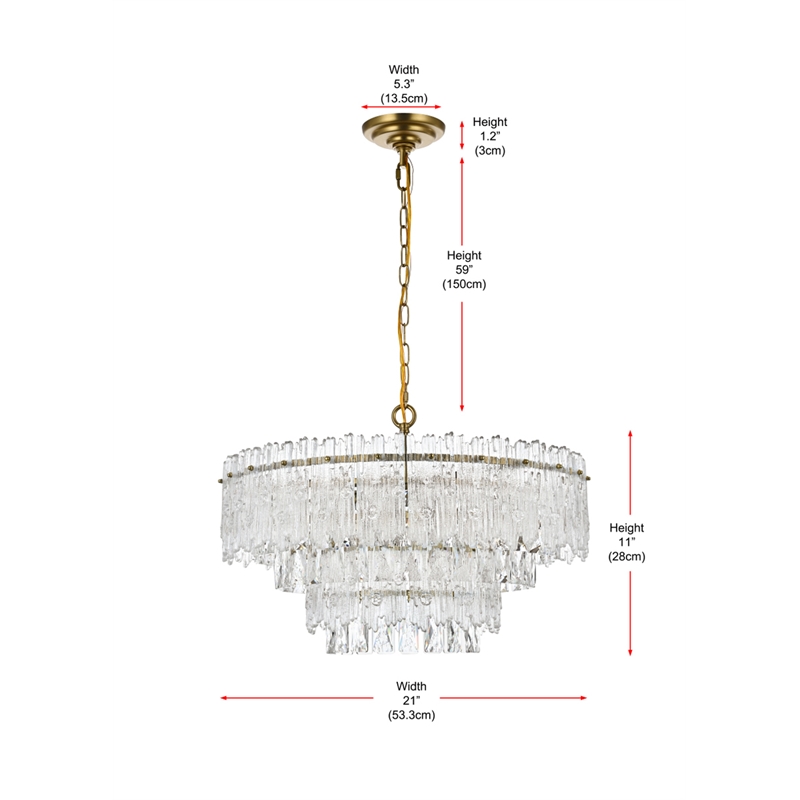 Elegant Lighting Emilia 6-Light Metal & Glass Chandelier in Satin Gold/Clear