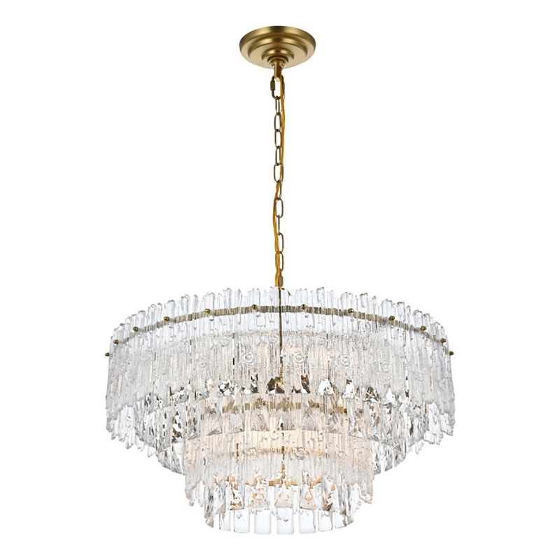 Elegant Lighting Emilia 6-Light Metal & Glass Chandelier in Satin Gold/Clear