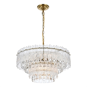 Elegant Lighting Emilia 6-Light Metal & Glass Chandelier in Satin Gold/Clear
