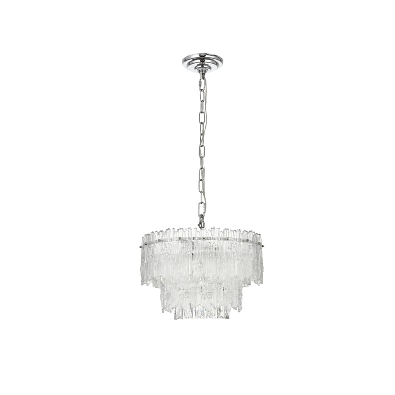Elegant Lighting Emilia 4-Light Metal & Glass Chandelier in Chrome/Clear