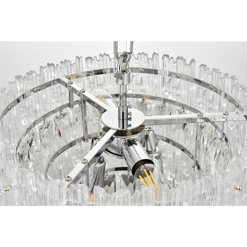 Elegant Lighting Emilia 4-Light Metal & Glass Chandelier in Chrome/Clear