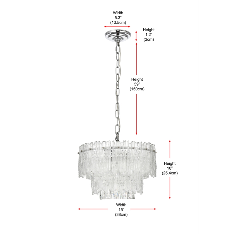 Elegant Lighting Emilia 4-Light Metal & Glass Chandelier in Chrome/Clear