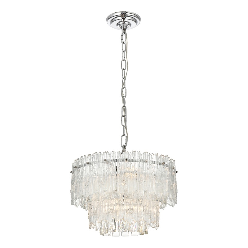 Elegant Lighting Emilia 4-Light Metal & Glass Chandelier in Chrome/Clear