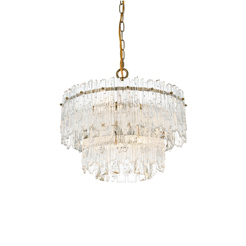 Elegant Lighting Emilia 4-Light Metal & Glass Chandelier in Satin Gold/Clear