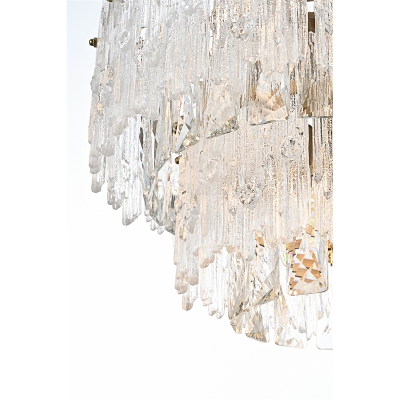 Elegant Lighting Emilia 4-Light Metal & Glass Chandelier in Satin Gold/Clear