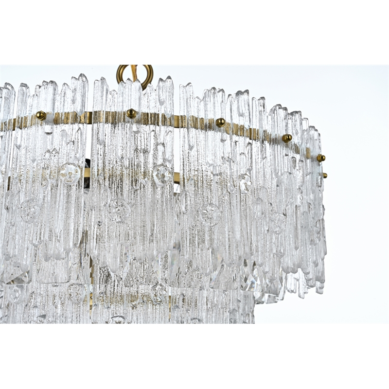 Elegant Lighting Emilia 4-Light Metal & Glass Chandelier in Satin Gold/Clear