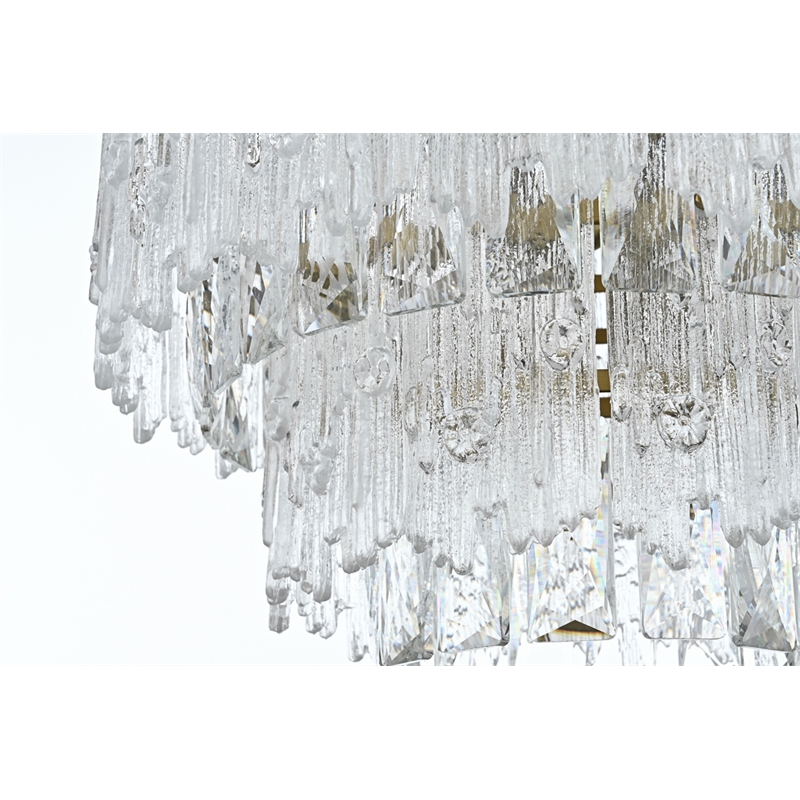 Elegant Lighting Emilia 4-Light Metal & Glass Chandelier in Satin Gold/Clear