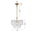 Elegant Lighting Emilia 4-Light Metal & Glass Chandelier in Satin Gold/Clear