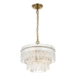 Elegant Lighting Emilia 4-Light Metal & Glass Chandelier in Satin Gold/Clear