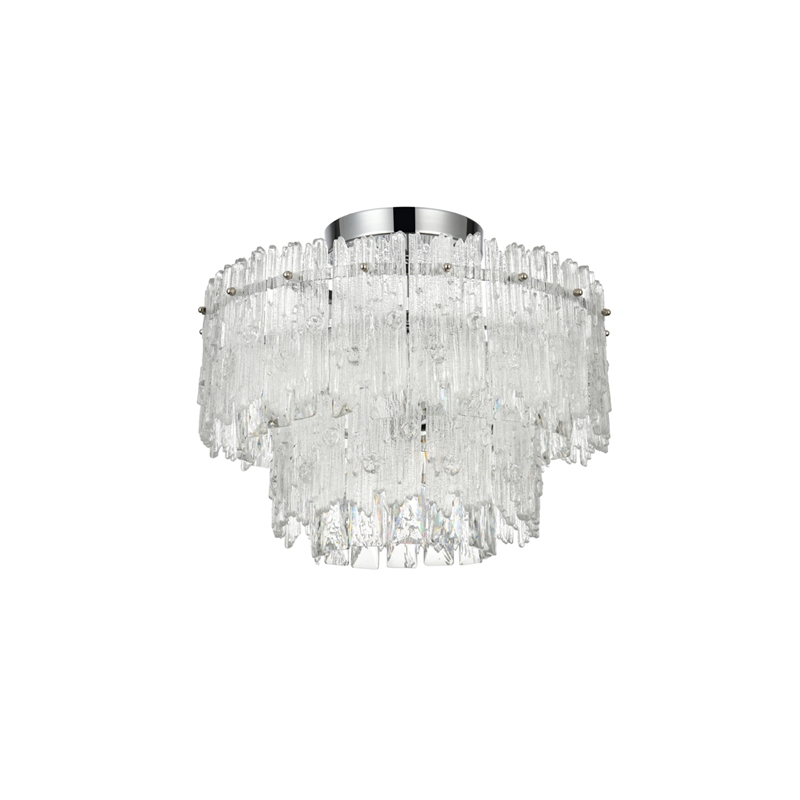 Elegant Lighting Emilia 4-Light Metal & Glass Flush Mount Light in Chrome/Clear