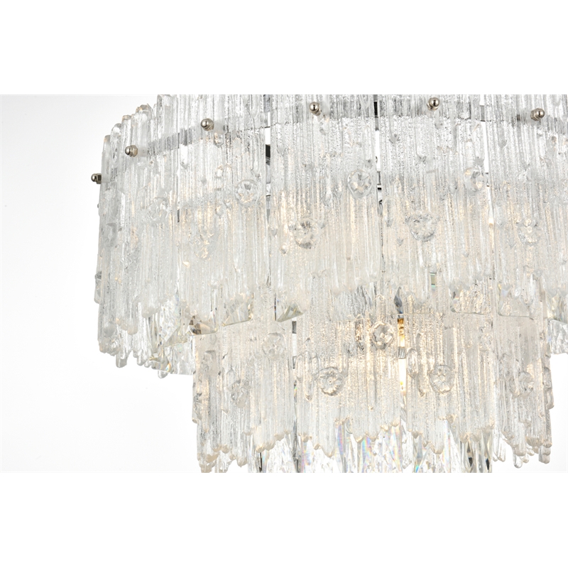 Elegant Lighting Emilia 4-Light Metal & Glass Flush Mount Light in Chrome/Clear