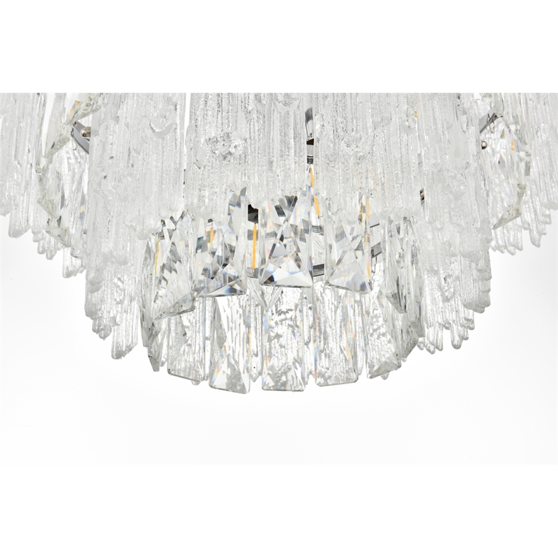 Elegant Lighting Emilia 4-Light Metal & Glass Flush Mount Light in Chrome/Clear