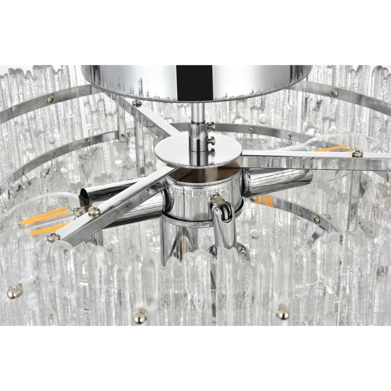 Elegant Lighting Emilia 4-Light Metal & Glass Flush Mount Light in Chrome/Clear