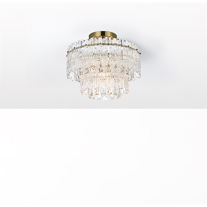 Elegant Lighting Emilia 4-Light Metal & Glass Flush Mount Light in Satin Gold