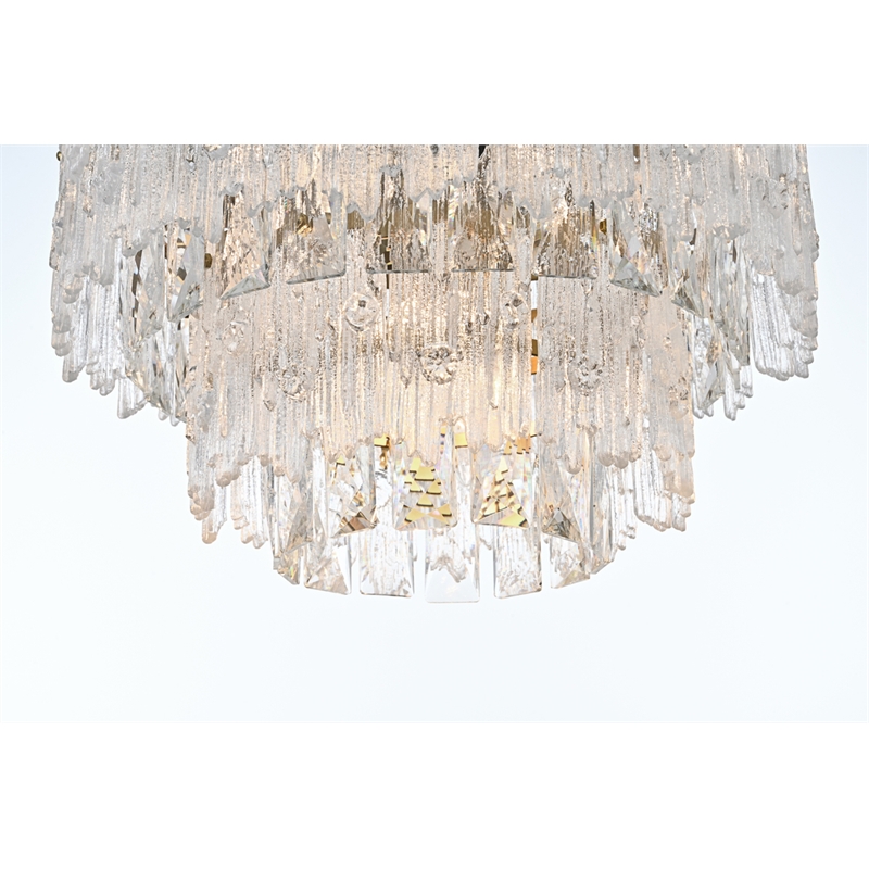 Elegant Lighting Emilia 4-Light Metal & Glass Flush Mount Light in Satin Gold