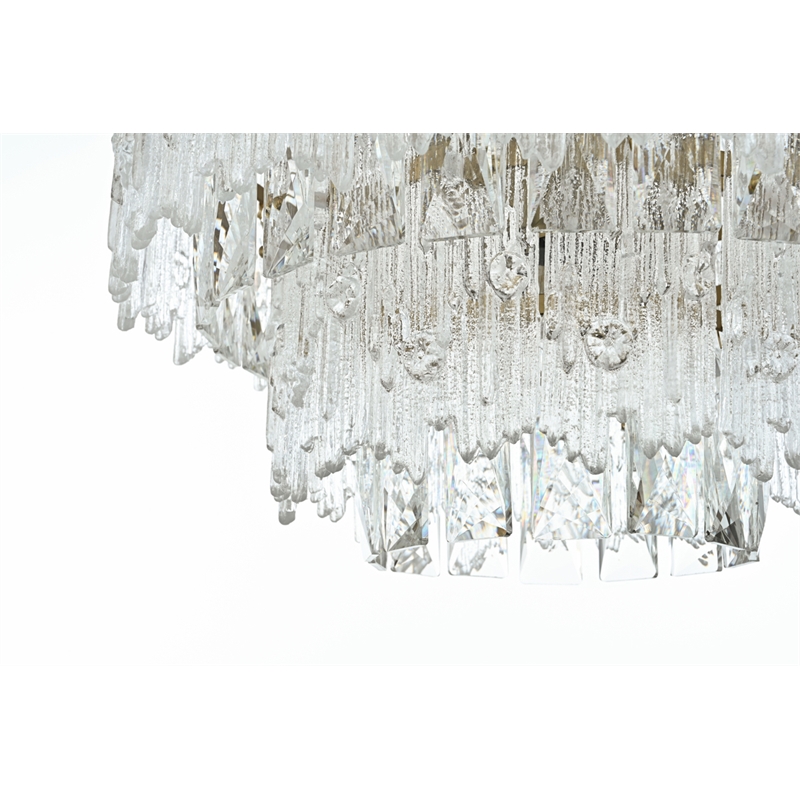 Elegant Lighting Emilia 4-Light Metal & Glass Flush Mount Light in Satin Gold