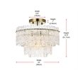 Elegant Lighting Emilia 4-Light Metal & Glass Flush Mount Light in Satin Gold