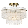 Elegant Lighting Emilia 4-Light Metal & Glass Flush Mount Light in Satin Gold