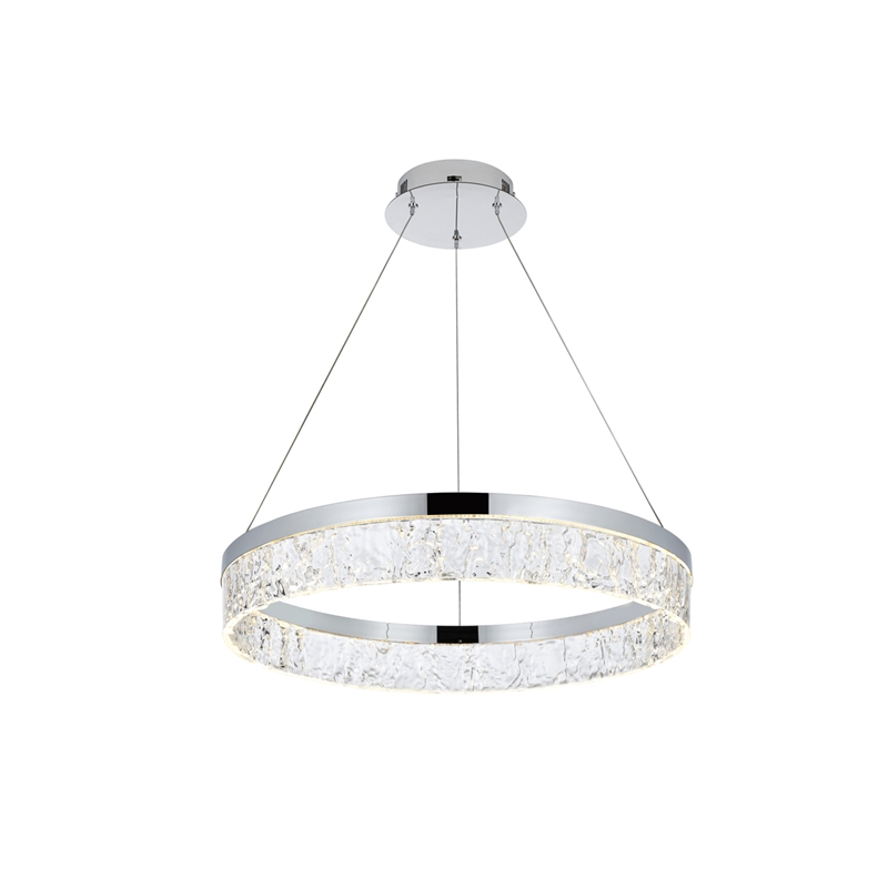 Elegant Lighting Linden 1-Light Metal Adjustable LED Chandelier in Chrome/Clear