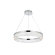 Elegant Lighting Linden 1-Light Metal Adjustable LED Chandelier in Chrome/Clear