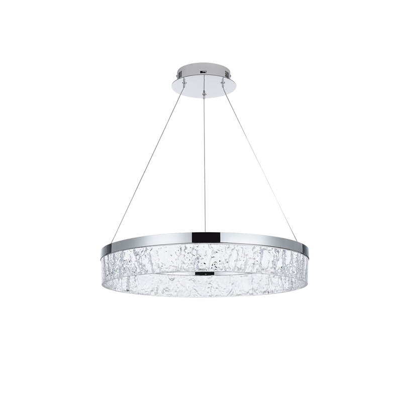 Elegant Lighting Linden 1-Light Metal Adjustable LED Chandelier in Chrome/Clear