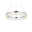 Elegant Lighting Linden 1-Light Metal Adjustable LED Chandelier in Chrome/Clear