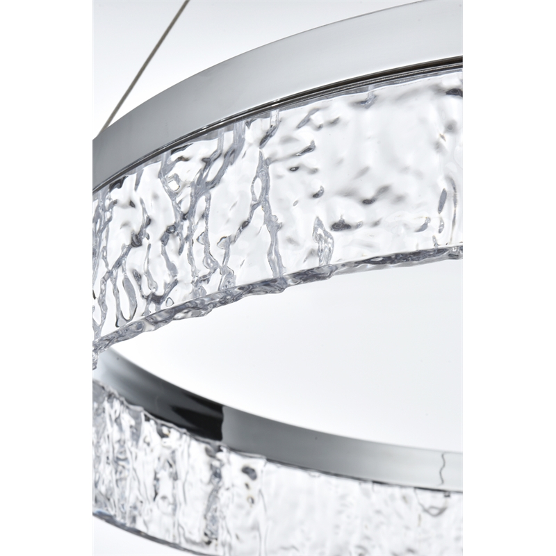 Elegant Lighting Linden 1-Light Metal Adjustable LED Chandelier in Chrome/Clear