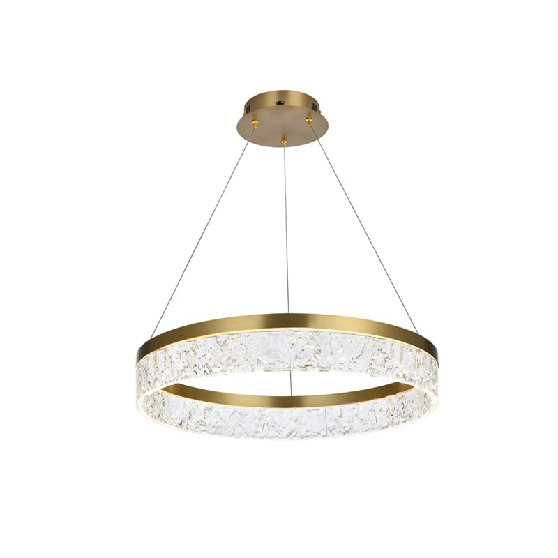 Elegant Lighting Linden 1-Light Metal Adjustable LED Chandelier in Satin Gold