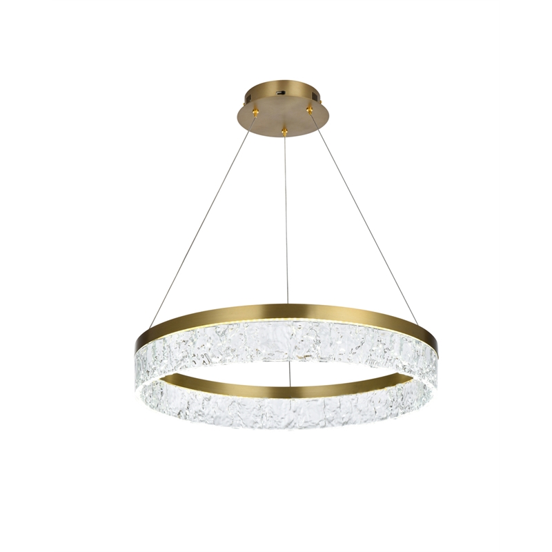 Elegant Lighting Linden 1-Light Metal Adjustable LED Chandelier in Satin Gold