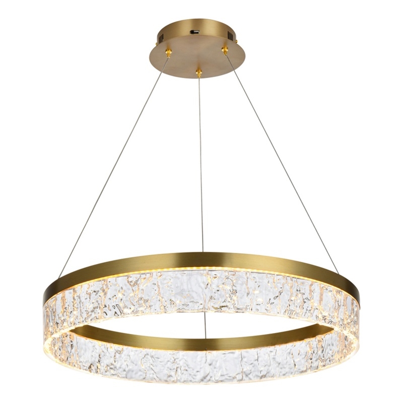 Elegant Lighting Linden 1-Light Metal Adjustable LED Chandelier in Satin Gold