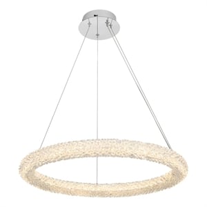 Elegant Lighting Bowen 26&quot 1-Light Metal Adjustable LED Chandelier in Chrome