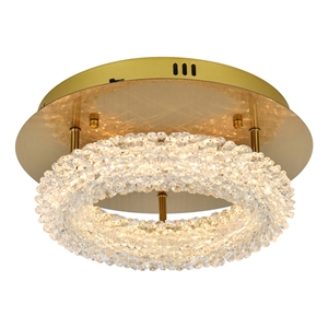 Elegant Lighting Bowen 14&quot 1-Light Metal Adjustable LED Flush Mount in Gold