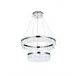 Elegant Lighting Linden 2-Light Metal Adjustable LED Chandelier in Chrome/Clear
