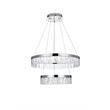 Elegant Lighting Linden 2-Light Metal Adjustable LED Chandelier in Chrome/Clear
