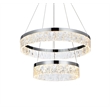 Elegant Lighting Linden 2-Light Metal Adjustable LED Chandelier in Chrome/Clear