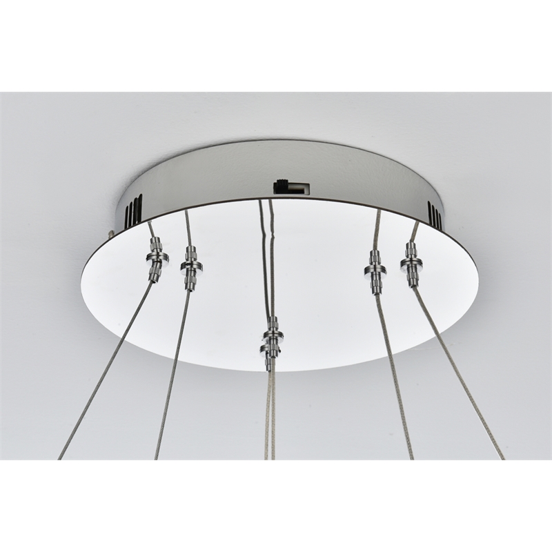 Elegant Lighting Linden 2-Light Metal Adjustable LED Chandelier in Chrome/Clear