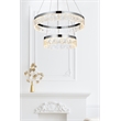 Elegant Lighting Linden 2-Light Metal Adjustable LED Chandelier in Chrome/Clear