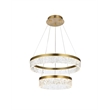 Elegant Lighting Linden 2-Light Metal Adjustable LED Chandelier in Satin Gold