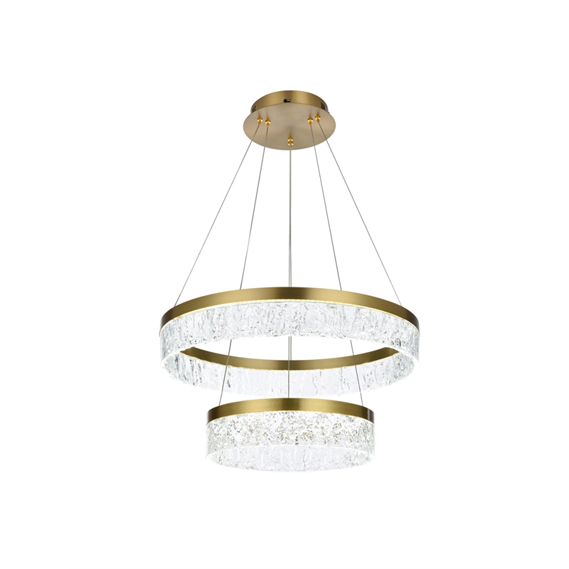 Elegant Lighting Linden 2-Light Metal Adjustable LED Chandelier in Satin Gold